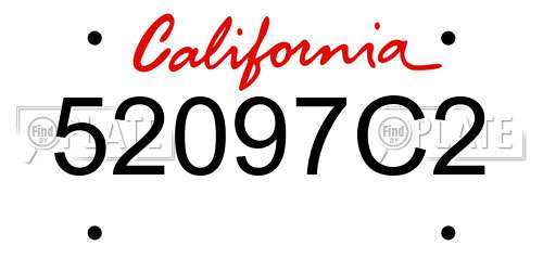 52097C2 California License Plate