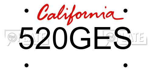 520GES California License Plate