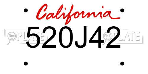 520J42 California License Plate