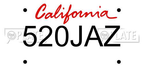 520JAZ California License Plate