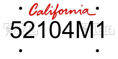 52104M1 California License Plate