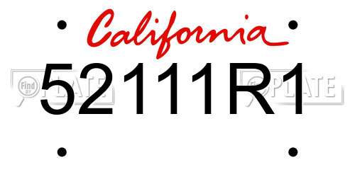 52111R1 California License Plate