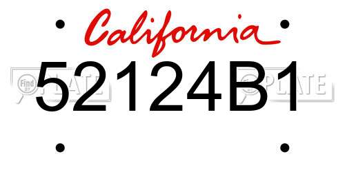 52124B1 California License Plate