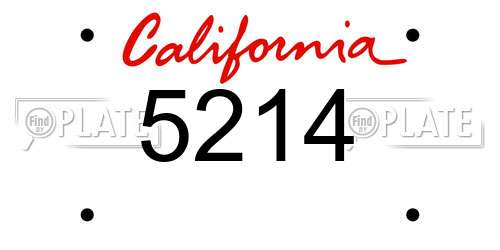 5214 California License Plate