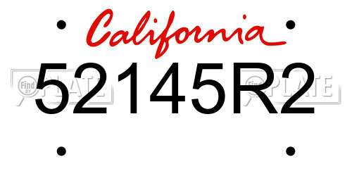 52145R2 California License Plate