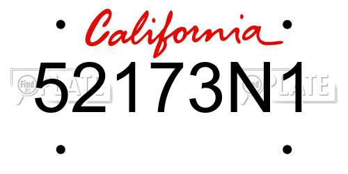 52173N1 California License Plate