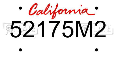 52175M2 California License Plate