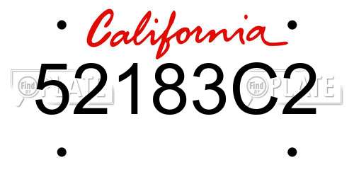 52183C2 California License Plate