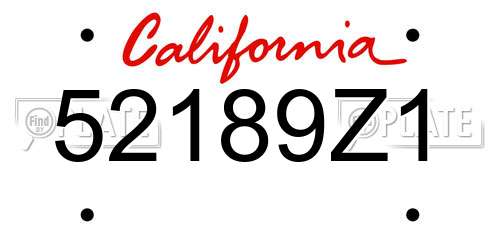 52189Z1 California License Plate