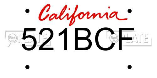 521BCF California License Plate