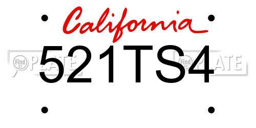521TS4 California License Plate