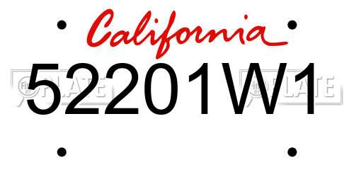 52201W1 California License Plate
