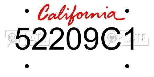 52209C1 California License Plate