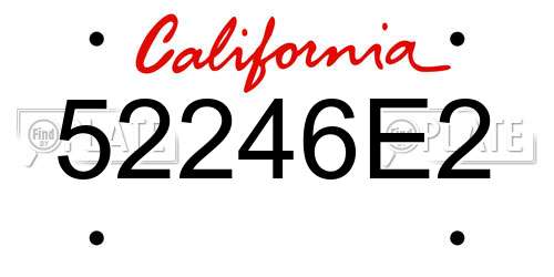 52246E2 California License Plate