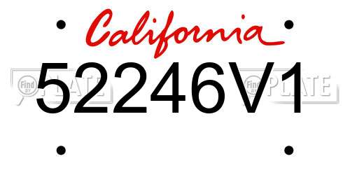 52246V1 California License Plate