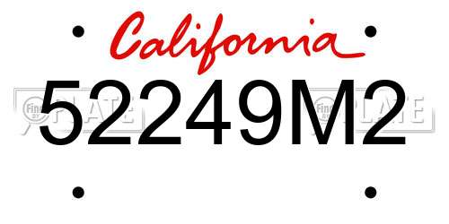52249M2 California License Plate