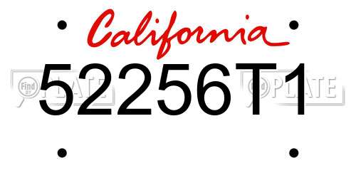 52256T1 California License Plate