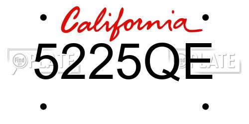 5225QE California License Plate