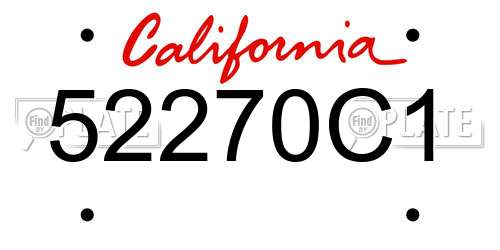 52270C1 California License Plate