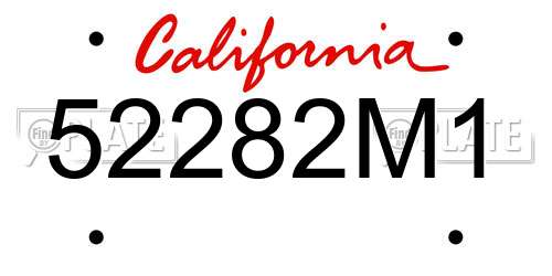 52282M1 California License Plate
