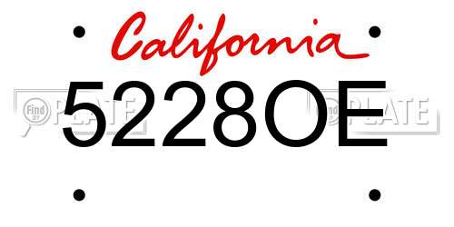 5228OE California License Plate