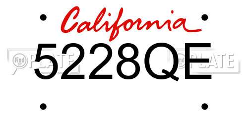 5228QE California License Plate