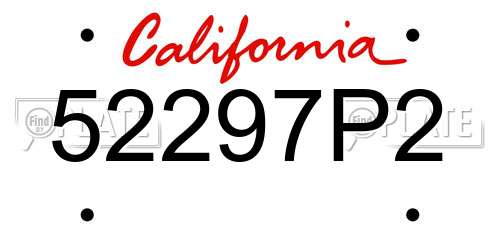 52297P2 California License Plate
