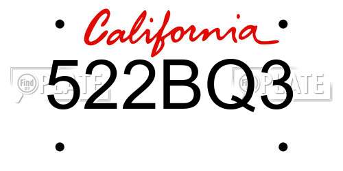 522BQ3 California License Plate