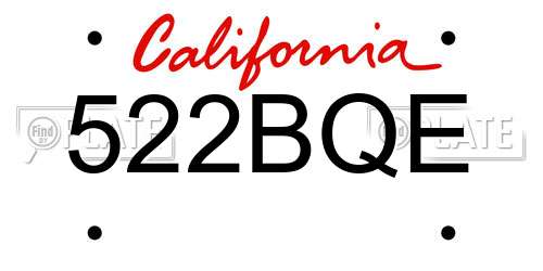 522BQE California License Plate