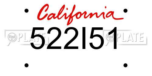 522I51 California License Plate