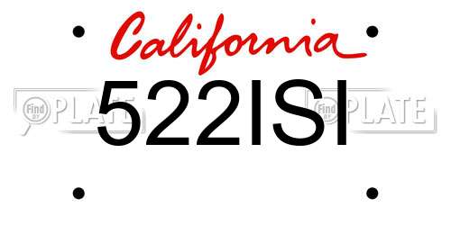 522ISI California License Plate