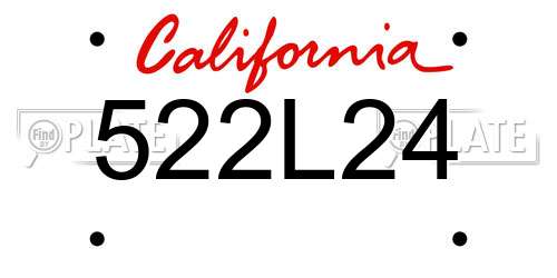 522L24 California License Plate