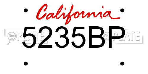 5235BP California License Plate