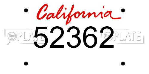 52362 California License Plate
