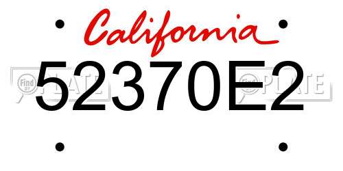 52370E2 California License Plate