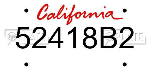 52418B2 California License Plate