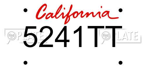 5241TT California License Plate