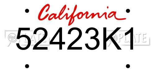 52423K1 California License Plate