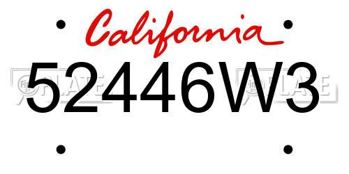 52446W3 California License Plate