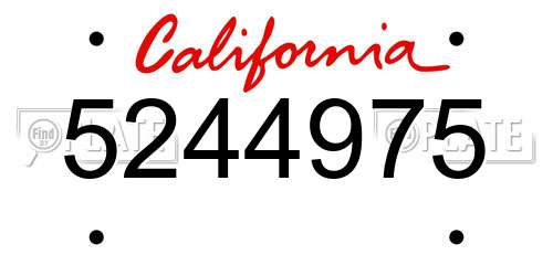 5244975 California License Plate