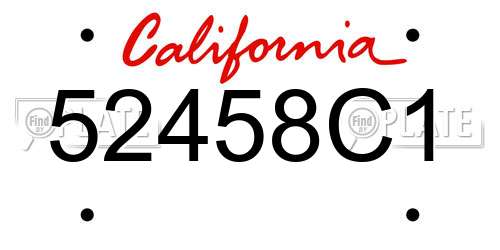 52458C1 California License Plate
