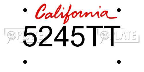 5245TT California License Plate