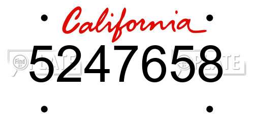 5247658 California License Plate