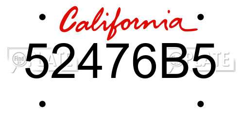 52476B5 California License Plate