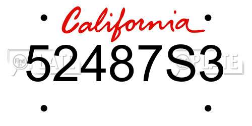 52487S3 California License Plate