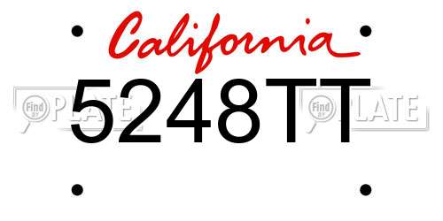 5248TT California License Plate