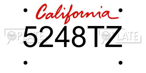 5248TZ California License Plate