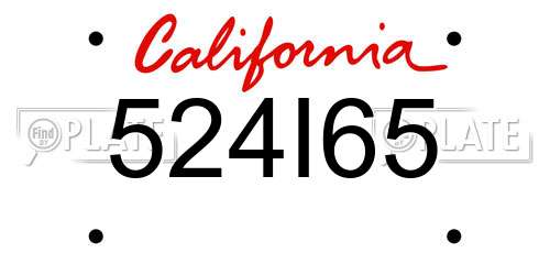 524I65 California License Plate