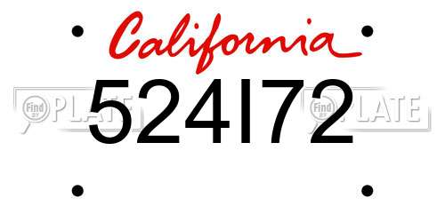524I72 California License Plate