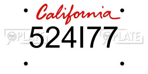 524I77 California License Plate